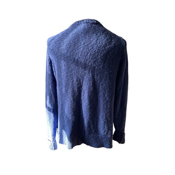 J.Crew Sweater Small Blue 100% Cotton V Neck Textured Knit Long Sleeve Casual - Picture 5 of 12